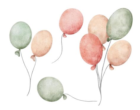 Balloons Watercolor, 3d Animation Videos, 2d And 3d Animation, Minimalist Wallpaper Phone, Balloon Illustration, Tshirt Illustration, Colorful Balloons, Animation Videos, Colourful Balloons