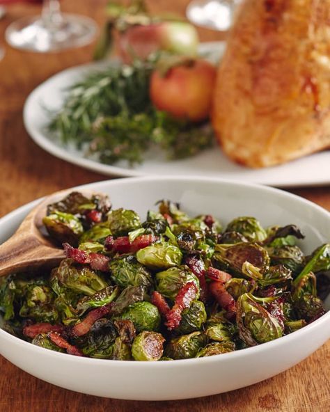 Recipe: Cider-Glazed Brussels Sprouts and Bacon | Kitchn Brussel Sprout Recipes With Bacon, Brussel Sprouts And Bacon, Glazed Brussel Sprouts, Recipes With Bacon, Brussel Sprout Recipes, Brussels Sprouts And Bacon, Sprouts And Bacon, Apple Cider Glaze, Sprouted Pumpkin Seeds