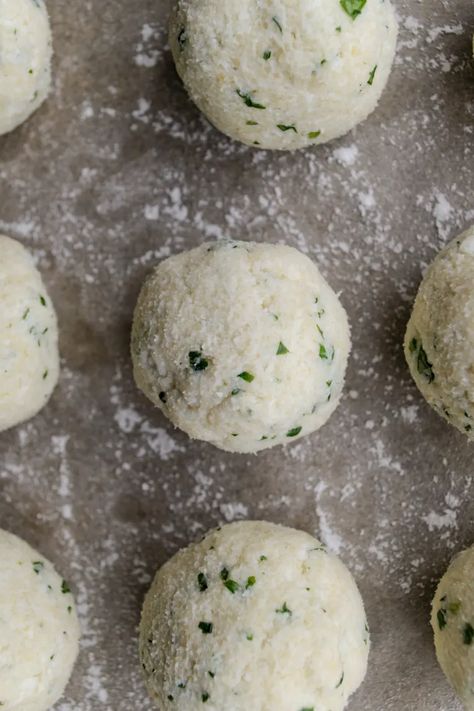 Ricotta Balls Recipe, Ricotta Dumplings Recipe, Ricotta Balls, The Pasta Queen, Pasta Queen, Ricotta Meatballs, Recipes With Ingredients, Queens Food, French Baking