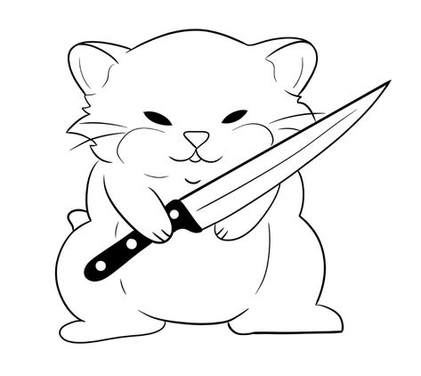 Hamster With Knife, Hamster Tattoo, Hamster Drawing, Reaper Drawing, Call Off Duty, Dark Art Tattoo, Easy Drawings Sketches, Dark Art, Drawing Sketches