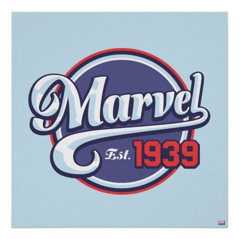 Marvel Est. 1939 Retro Varsity Logo Poster #affiliate , #AD, #Retro, #Varsity, #Logo, #Shop, #Marvel Library Logo, Minimalist Modern Art, Logo Poster, Retro Typography, Marvel Posters, Retro Sport, Marvel Wallpaper, Retro Logo, Typography Logo