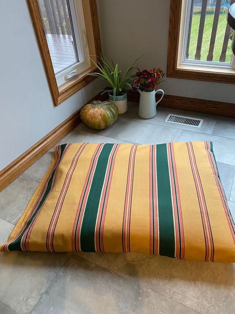 Excited to share the latest addition to my #etsy shop: Fully Washable, Large, Durable Cotton Dog Duvet Cover/ Cover with Insert https://etsy.me/3HpNV3B #yellow #green #striped #durable #washable #ecofriendly #beautiful #decor #home Cotton Dog, Washable Dog Bed, Quilted Top, Covered Dog Bed, Dog Bed Large, Cots, New Beds, Cat Decor, Close To Home