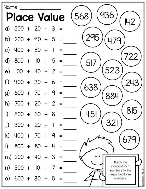 This packet is jammed full of worksheets to help your students practice and understand 3 digit numbers and place value. It includes over 70 engaging worksheets Place Value Worksheets, Mathematics Worksheets, Math Place Value, 2nd Grade Math Worksheets, 2nd Grade Worksheets, Math Work, Addition Worksheets, Summer Activity, Kids Math Worksheets