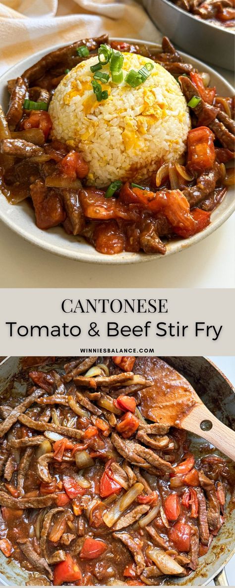 Cantonese Tomato & Beef Stir Fry (Better Than Take-Out!) Tomato Beef Chow Mein, Beef And Tomatoes Stir Fry, Chinese Beef And Tomato Recipe, Tomato Beef, Beef Chow Mein, Garlic Chicken Pasta, Cantonese Food, Cantonese Cuisine, Snack Smoothie