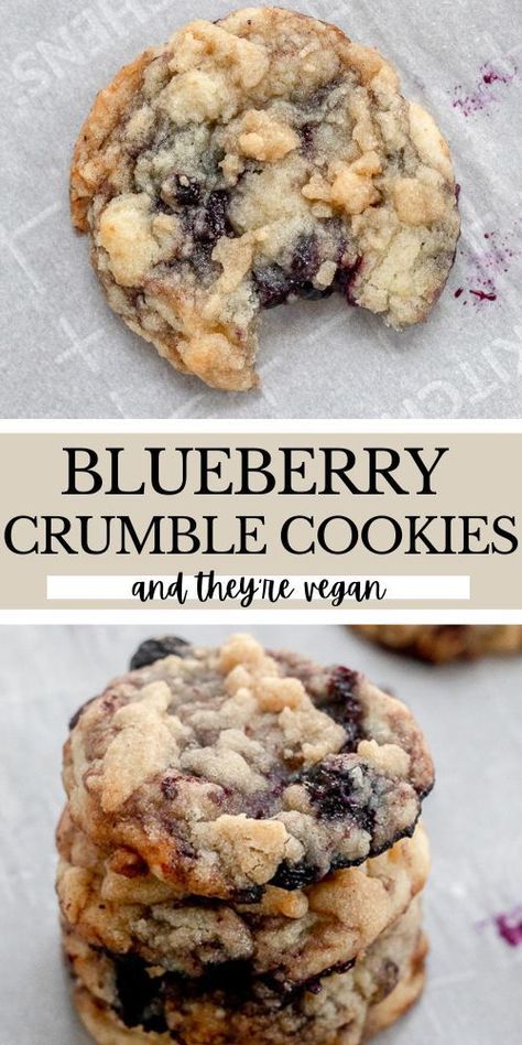 Vegan Blueberry Cookies Recipe Savory Vegan Recipes, Vegan Blueberry Crumble, Exotic Desserts, Blueberry Cookies Recipes, Crumble Cookies, Blueberry Cookies, Vegan Baking Recipes, Vegan Cookies Recipes, Vegetarian Lifestyle