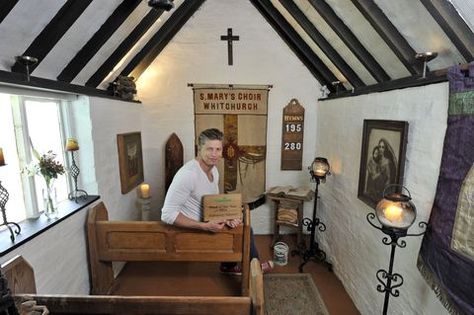 The Chapel shed of the year category winner Diy Chapel, Reading Shed, Jamie Taylor, Home Chapel, Chapel Conversion, Chapel Ideas, Chapel In The Woods, Family Altar, Shed Of The Year