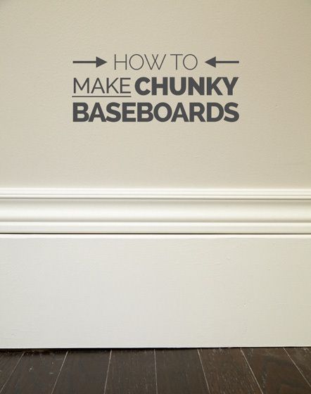 Baseboard Upgrade, Diy Craftsman Baseboards, Chunky Baseboards, Diy Baseboards Cheap How To Make, Cheap Baseboard Ideas, How To Make Baseboards Look Taller, Baseboard Hacks, Add Height To Baseboards, Make Baseboards Look Taller