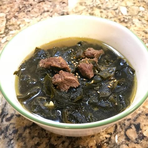 Instant Pot Korean Seaweed Soup (Miyeokguk, 미역국) Korean Birthday Soup, Korean Seaweed Soup, Seaweed Soup, Easy Korean Recipes, Spicy Stew, Ip Recipes, Pickled Cabbage, Korean Cooking, Korean Recipes