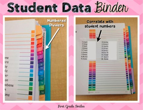 Student Data Binder Student Data Binders, Data Binders, Data Notebooks, Teaching Organization, Teacher Binder, Binder Organization, Student Organization, Student Data, Teacher Organization