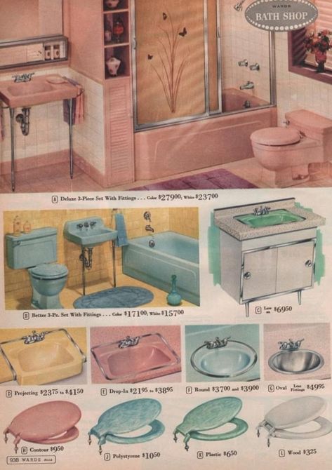 Sink Toilet, Mid Century Bathroom, Retro Bathrooms, Vintage Bath, Casa Vintage, Shabby Chic Bathroom, Retro Interior, Vintage Bathrooms, Chic Bathrooms