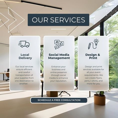 Our Services Local Delivery Social Media Management Design And Print #miamidelivery #fortlauderdaledelivery #designservice #printservice #socialmediamanagerservices Management Design, Media Management, August 12, Our Services, Business Solutions, Social Media Management, Social Media Design, Social Media Manager, Printing Services