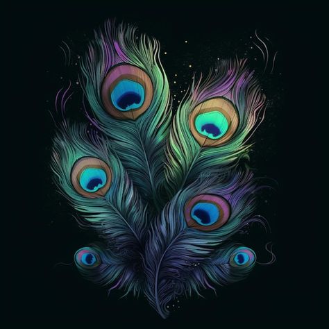 A close up of a peacock feather with a black background generative ai | Premium AI-generated image Free Business Card Mockup, Business Card Maker, Flyer Maker, Poster Maker, Video Background, Poster Invitation, Presentation Template Free, Peacock Feather, Pattern Drawing