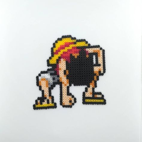 Anime Pixel, Pixel Beads, Easy Perler Beads Ideas, Fuse Bead Patterns, Arte 8 Bits, Easy Pixel Art, Perler Art, Luffy Gear 5, 8bit Art