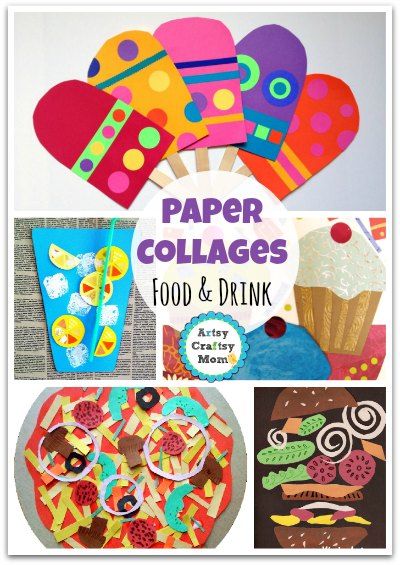 A Collection of 70+ Simple Paper collages that kids will love - A collection of craft ideas that kids can make at home. Frugal, Open-ended & a lot of fun. Make Fun animal collages, Spring, Summer & Collage art for the holidays too. Collage Crafts For Preschool, Food Project, Crafts That Look Like Food, Craft Food, Food Art Activities, Collage Activities For Preschoolers, Food Art Lesson, Food Art For Kids Crafts, Collage Art For Kids Project Ideas