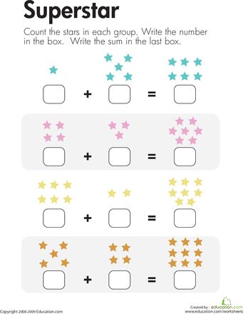 Worksheets: Number Sentence: Superstar Addition First Grade Printables, Number Sentences, Addition Worksheet, First Grade Math Worksheets, Money Math, Activity Workbook, Math Interactive, Free Kindergarten Worksheets, Addition Worksheets