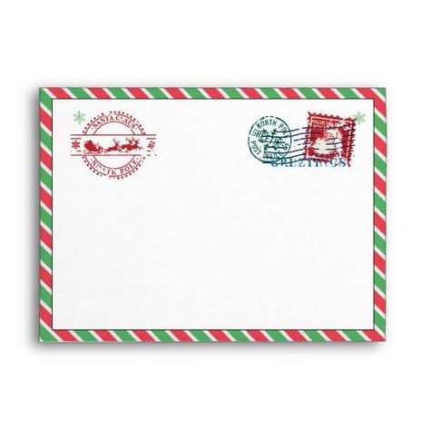 Christmas Envelope From Santa Claus North Pole Envelope Christmas, Santa Envelope, Christmas Letter, Tooth Fairy Certificate, Personalized Letters From Santa, Santa Mail, Christmas Mail, Christmas Envelopes, Happy Holiday Cards