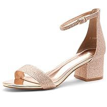 Shoes For Prom, Walking In High Heels, Rose Gold Heels, Womens Low Heels, Comfortable Office, Party Pumps, Ankle Strap Block Heel, Low Heel Pumps, Short Heels