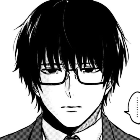 Manga Guy With Glasses, Black And White Manga Pfp Male, Anime Glasses Boy, Male Manga, Male References, Bleach Rukia, Boy Icon, Black And White Comics, Cray Cray