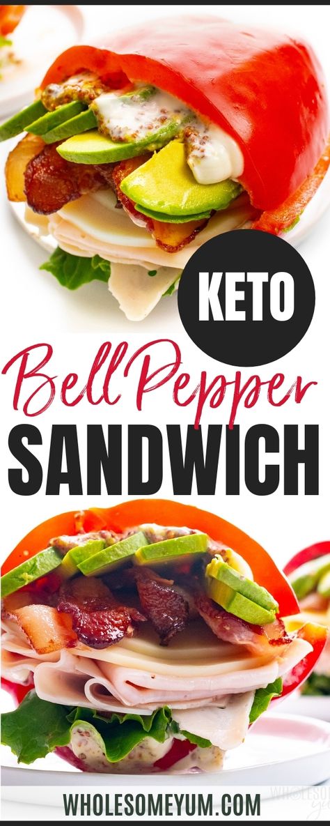 Bell Pepper Wrap, Low Carb Bell Pepper Sandwich, Bell Pepper Keto Recipes, Bell Peppers Sandwich, Bell Pepper Sandwiches, Keto Bell Pepper Sandwich, Bell Pepper Sandwich Recipes, Green Pepper Sandwich, Keto Bell Peppers