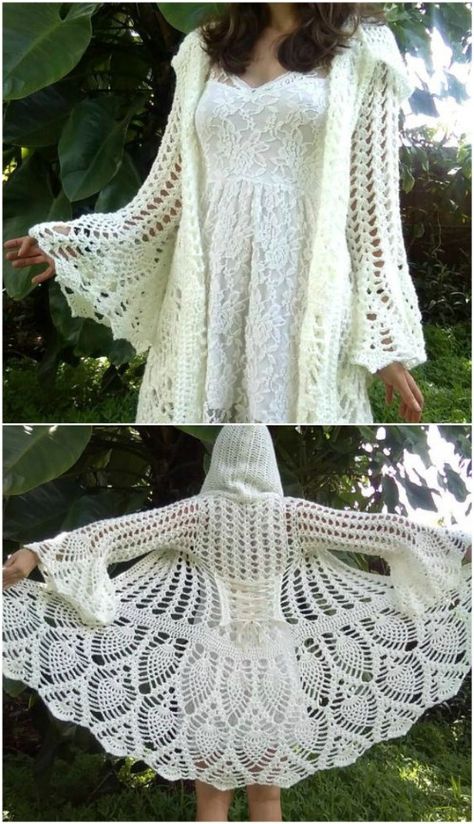 40 Crochet Jacket, Sweater and Cardigan Patterns For All Seasons - DIY & Crafts Crochet Jacket Pattern, Crochet Cardigan Pattern Free, شال كروشيه, Mode Crochet, Crochet Coat, Crochet Fashion Patterns, Crochet Jacket, Crochet Cardigan Pattern, Sweater Crochet Pattern