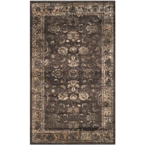 Vintage Soft Anthracite 2 ft. 7 in. x 4 ft. Area Rug Vintage Inspired Rugs, Romantic Shabby Chic, Vintage Throws, Viscose Rug, A Rug, Vintage Soft, Transitional Area Rugs, Vintage Area Rugs, Carpet Runner