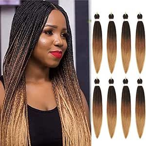 Knotless Box Braids 1b/27, Hair For Braids, Pre Stretched Braiding Hair, Braids Ombre, Ombre Braiding Hair, Ombre Braid, Braiding Hair Extensions, Crochet Twist, Twist Hair