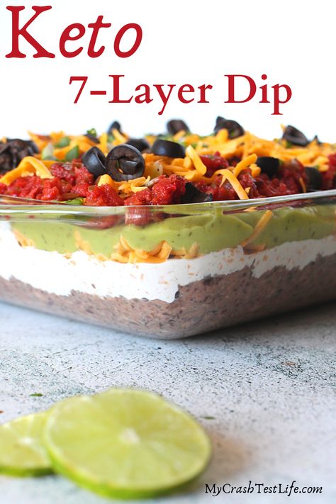 This Keto 7-Layer Dip is not only a plant-based recipe but it  is also one of the BEST keto party appetizers! It’s filled with seven layers of delicious low carb ingredients that’s perfect for any occasion. This easy keto appetizer is also the perfect vegetabian 7-layer dip recipe! Keto Bean Dip, Keto Super Bowl Snacks Low Carb, Keto 7 Layer Dip, Low Carb Mexican Dip, Low Carb Thanksgiving Appetizers, Keto 7 Layer Dip Low Carb, High Protein Dips Low Carb, Low Carb Taco Dip, Low Carb Appetizers Finger Foods