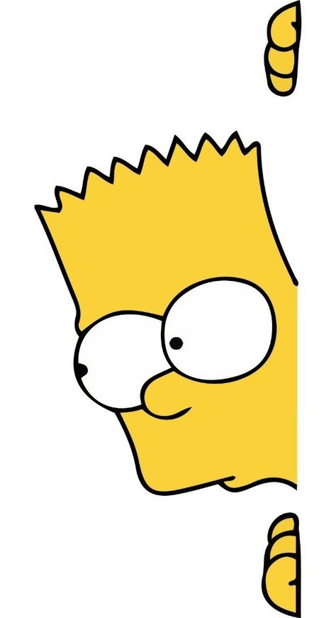 Simpson Doodle, Cool Simpsons Drawings, Bart Simpson Art Drawings, Yellow Cartoon Characters, The Simpsons Drawings, Simpson Art, Bart Simpson Drawing, Car Sticker Ideas, Bart Simpson Art