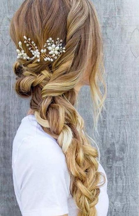 47 Elegant Ways To Style Side Braid For Long Hair side braid hairstyles, braid hairstyles, wedding hairstyle, boho hairstyles, party hairstyles Long Hair Side Braid, Braid Hairstyles Wedding, Braid For Long Hair, Hair Side Braid, Side Braid Wedding, Side Braids For Long Hair, Hairstyles Party, Side Braid Ponytail, Wedding Hair Brunette