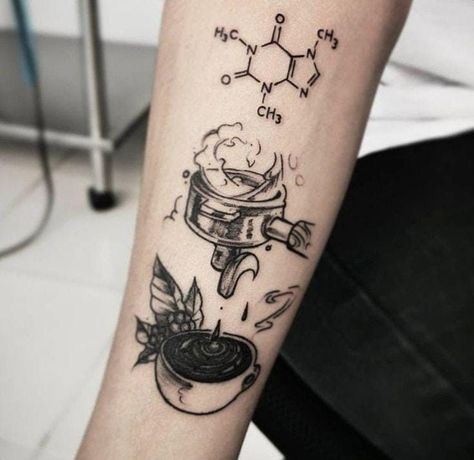 Espresso Tattoo, Barista Tattoo, Beer Tattoos, Tattoo Cafe, Chef Tattoo, Dna Tattoo, Traditional Tattoo Inspiration, Coffee Tattoo, Barista Coffee