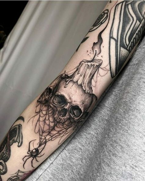 Dark Tattoo Ideas, Stammestattoo Designs, Gotik Tattoo, Feminine Skull Tattoos, Feminine Tattoo Sleeves, Wicked Tattoos, Scary Tattoos, Creepy Tattoos, Geniale Tattoos