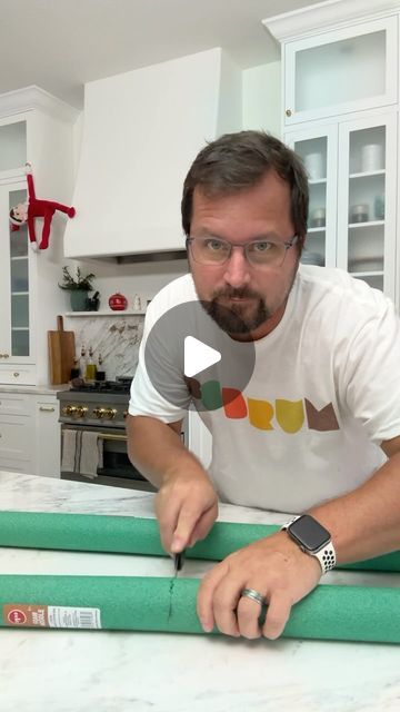 Greg Navage on Instagram: "Details 👇  This pool noodle & curtain rod hack is the easiest way to hang outdoor decorations without damaging your brick or siding.  Cut a pool noodle to size and slice halfway through. Then add florals, ornaments and picks. You can hot glue to keep your florals from falling out.  Install the curtain rod on your window and then place the decorated pool noodle on top. Tip: you can use zip ties in one or two places to keep the pool noodle from rotating.  👉Tag a friend who loves DIY holiday décor as much as we do!  #christmascountdown #christmas #christmasdecor #budgetfriendly #diyhome #diyprojects #" Christmas Curtain Decorations, Window Christmas Decor Ideas Outdoor, Christmas Pool Noodle Ideas, Pool Noodle Christmas Decorations, Pool Noodle Ideas, The Navage Patch, Navage Patch, Noodles Ideas, Table Garland