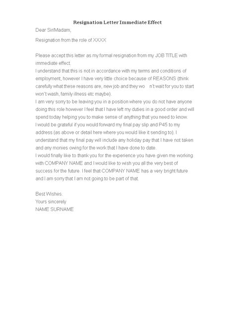 Resignation Letter Immediate Effect Format - How to create a Resignation Letter Immediate Effect Format? Download this Resignation Letter Immediate Effect Format template now! Resignation Letter Effective Immediately, Business English, Resignation Letter, Job Title, Business Template, Nursing, To Create, Quick Saves