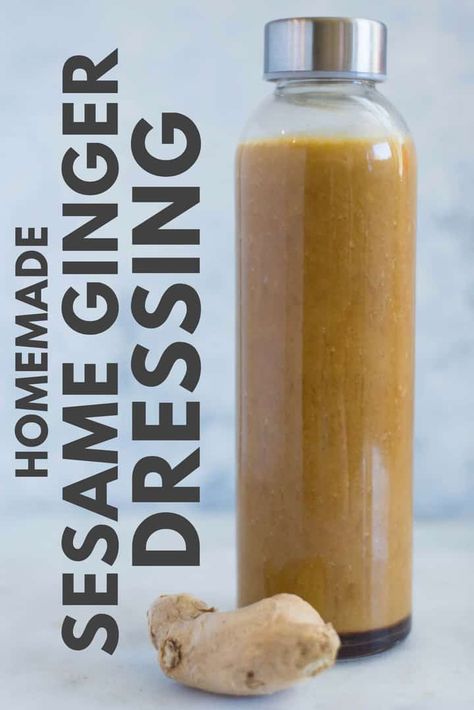 Sesame Ginger Dressing Healthy Dressing Recipes, Sesame Ginger Dressing, Salad Dressing Recipes Healthy, Doner Kebab, Salad Dressing Recipes Homemade, Sesame Ginger, Ginger Dressing, Healthy Salad Dressing, Homemade Salads