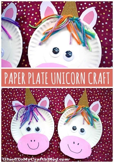 Paper Plate Unicorn, Unicorn Craft, Paper Plate Crafts For Kids, Children Crafts, Unicorn Crafts, Spring Crafts For Kids, Kid Craft, Paper Plate Crafts, Daycare Crafts