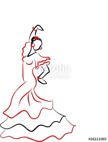 Vector: sevillanas Dancer Tattoo, Dancing Drawing, Easy Mosaic, Dancer Drawing, Spanish Dancer, Dancing Drawings, Dancers Art, Dance Paintings, Doodle Tattoo