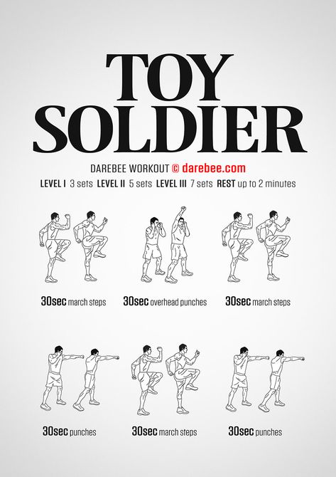 Toy Soldier Workout  A girl has got to start somewhere and this was my first workout with Darebee.com.   Can't wait to tackle, master and share more. Soldier Workout, Crossfit Workouts For Beginners, Full Body Exercises, Army Workout, Beginners Workout, Isometric Exercises, Beginner Workout At Home, Body Exercises, Fast Fat Loss