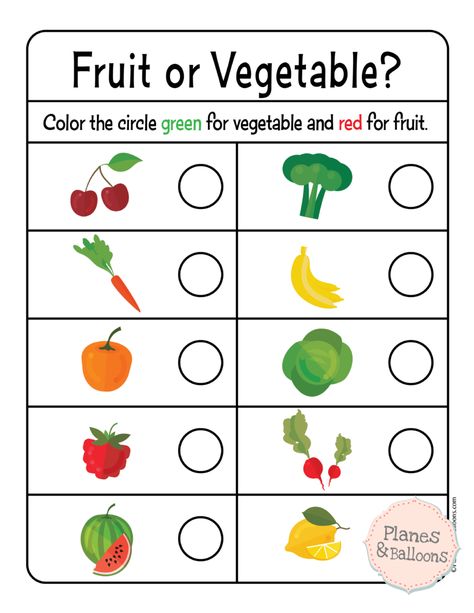 Fun sorting worksheets for preschool and kindergarten - free sorting activities for kids. #prek Sorting Worksheets For Preschool, Kids Nutrition Education, Sorting Worksheet, Preschool Food, Plants Kindergarten, Pre K Worksheets, Fruit Or Vegetable, Nutrition Activities, English Activities For Kids