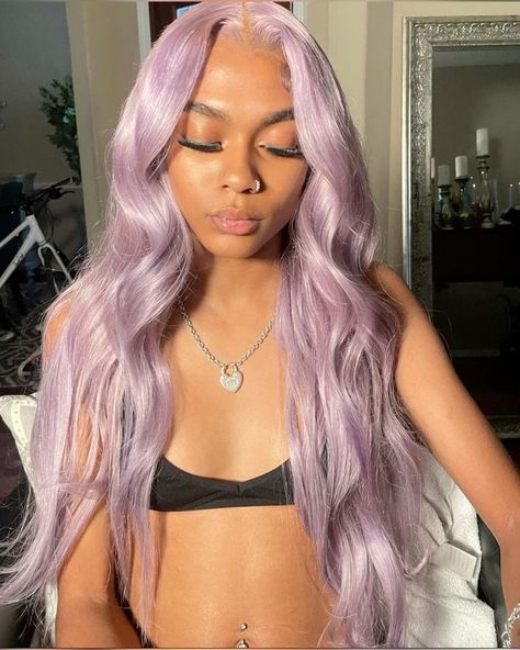 Lavender Hair Color for a Modern Look Purple Hair Black Women, Purple Lace Wig, Lavender Hair Color Ideas, Pastel Lavender Hair, Pastel Purple Hair, Pastel Wig, Lavender Hair Colors, Purple Ombre Hair, Purple Wig