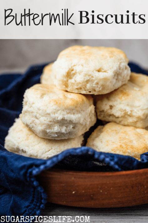 Buttery, flaky, all around delicious Buttermilk Biscuits. Perfect for breakfast sandwiches, a dinner side, or just an afternoon snack! #sugarspiceslife #bread #biscuits #buttermilk #buttermilkbiscuits #brunch #whitelily #southern #side #snack #appetizer #bread Einkorn Biscuits, Biscuits Buttermilk, Gluten Free Buttermilk Biscuits, Appetizer Bread, Sweet Biscuits, Savory Baking, Einkorn Recipes, Buttermilk Biscuit, Buttermilk Biscuits Recipe