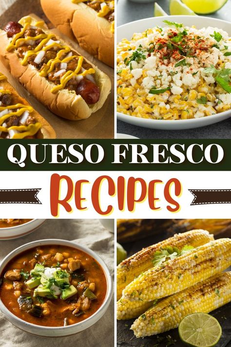 These queso fresco recipes are so good, we can't resist them! From tacos to tostadas to enchiladas, you'll flip for these Mexican cheese recipes. Leftover Queso Ideas, Recipes Using Queso Fresco Cheese, Mexican Cheese Recipes, Quest Fresco Recipes, Queso Fresco Uses, Queso Fresco Recipe, Queso Fresco Cheese, Mexican Pork, Recipes Mexican