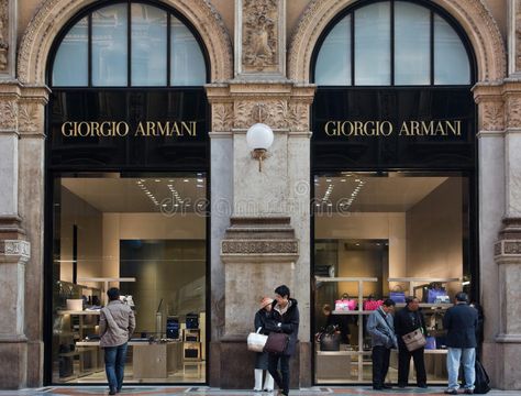 Armani Store, Armani Shop, Store Front, Store Interior, Luxury Shop, Giorgio Armani, Milan, Stock Images, Italy