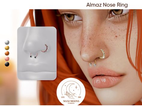 Almaz Nose Ring | Patreon Praline Sims Piercings, Maxis Match Piercings, Nose Ring Cc Sims 4, Sims4 Cc Piercings, Sims 4 Cc Septum Piercing, Sims4 Jewelry Cc, Sims 4 Nose Piercing Cc, Nose Piercing Sims 4 Cc, Sims4 Cc Piercing