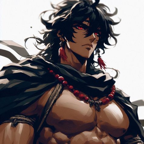 Monster Man Character Design, Bulky Character Design Male, Anime Strong Man, Dullahan Oc, Muscular Male Character Design, Murim Character Designs, Male Character Design Black Hair, Witcher Oc Male, Desert Barbarian