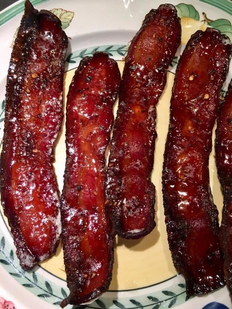 Fireball Candied Bacon, Meat Orderves, Billionaire Bacon Recipe, Billionaire Bacon, Candied Bacon Recipe, Bacon Appetizers, Bacon Recipe, Candied Bacon, Snoop Dog