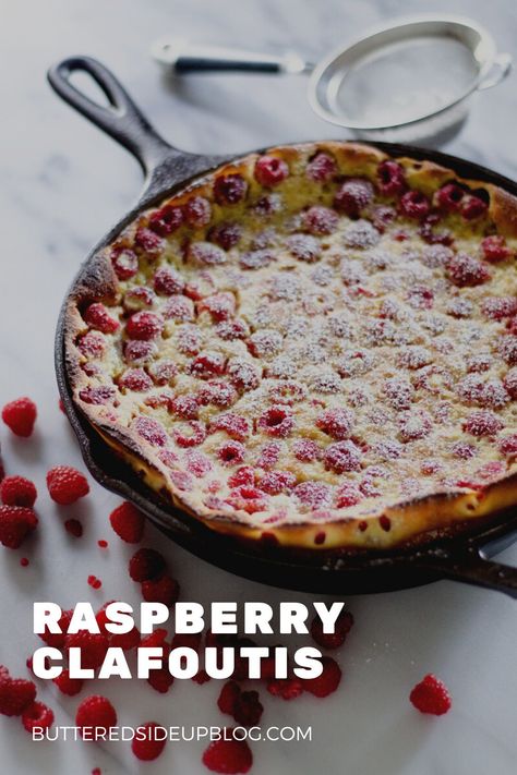 Raspberry Clafoutis Recipe, Dessert For Summer, Clafoutis Recipes, Raspberry Desserts, Raspberry Recipes, Berry Fruit, Easy Dessert, French Inspired, Sugar And Spice