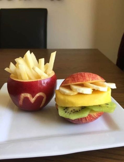 Creative Food Ideas, Easy Food Art, Food Fruit, Sweet Snacks Recipes, Fun Kids Food, Food Humor, Food Obsession, French Fries, Sweet Snacks