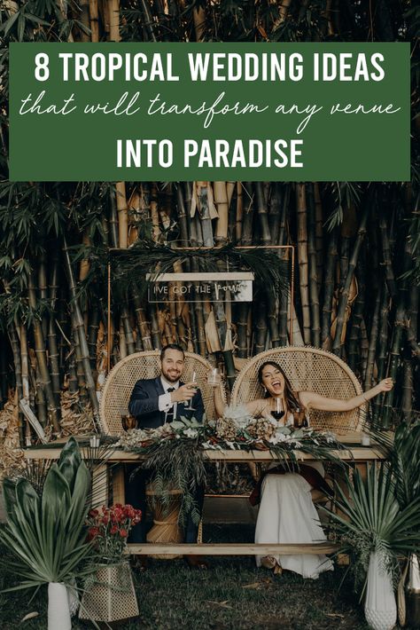 8 Tropical Wedding Ideas to Transform Any Venue Into Paradise | Image by Isaiah and Taylor Photography Tropical Bohemian Wedding, Hermes Photography, Serendipity Garden Weddings, Wedding Locations California, Tropical Bohemian, Jungle Wedding, Bridal Decor, Late Summer Weddings, Los Angeles Wedding Photographer