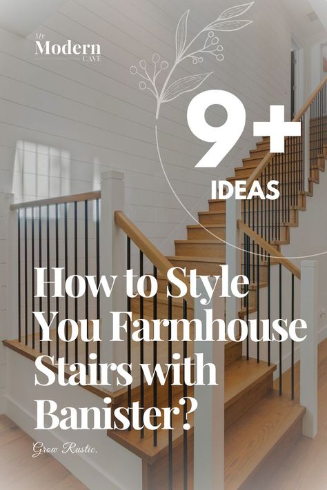 Make a Statement: 9 Farmhouse Banisters That Add Style and Functionality
Say goodbye to boring staircases and hello to stylish functionality! These farmhouse banisters are not only beautiful but also serve as sturdy support for every step you take. Explore these trendy designs that effortlessly combine style and practicality – it's time for a banister upgrade!

Elevate the look of your home by trying out one of these incredible farmhouse banister ideas today! Farmhouse Spindles Stairs, Banisters And Railings Makeover Wood, Stair Rail Ideas Banisters, Interior Stair Railing Ideas Farmhouse, Banister Decorations Everyday, Farmhouse Style Staircase, Modernize Staircase Stair Railing, Indoor Bannister Ideas, Modern Farmhouse Banister