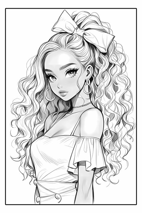 Girls Coloring Pages, Cartoon People Coloring Pages, Cute People Coloring Pages, Pretty Coloring Pages, Realistic Coloring Pages Of People, Fashion Coloring Pages, Coloring Pages Female, Woman Coloring Pages, Women Coloring Pages For Adults